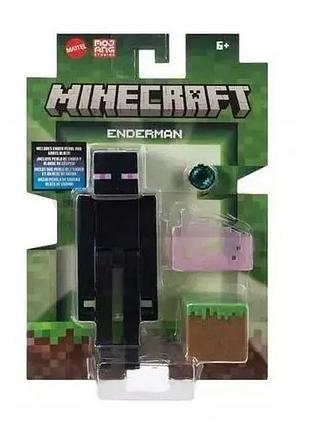 Фигурка майнкрафт enderman с аксессуарами mattel minecraft 12 см
