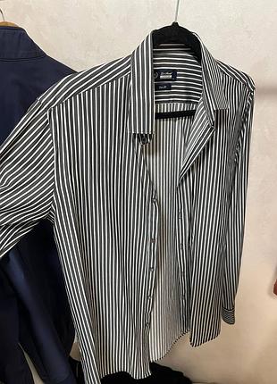 Чоловіча сорочка в смужку le marin slim fit розмір l
