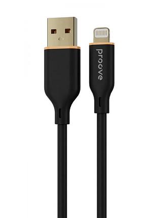 Кабель proove jelly silicone usb to lightning 2.4a (1m) black