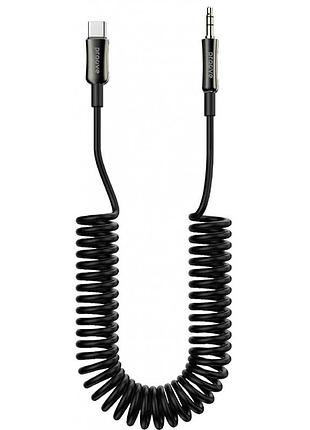 Кабель aux proove steel spring type-c to 3.5 (1m) black