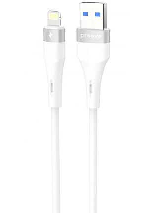 Кабель proove light silicone plus usb to lightning 2.4a (1m) white