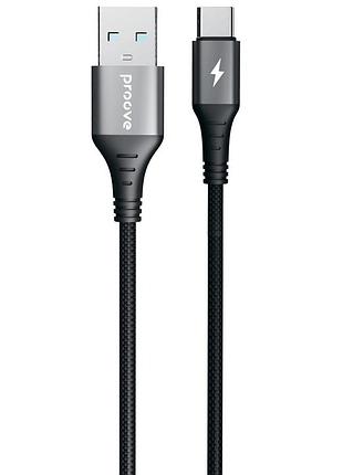 Кабель proove wirex usb to type-c 3a (1m) black