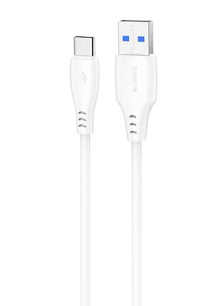 Кабель proove simple silicone usb to type-c 3a (1m) white