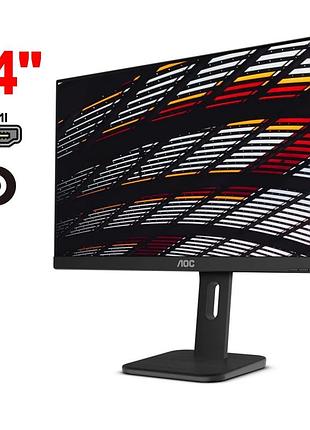 Монитор aoc 24p1 / 24" (1920x1080) ips / 1x hdmi, 1x displayport, 1x dvi, 1x vga, 4x usb 3.0, 2x audio / 2x 2.0w / vesa 100x100 /