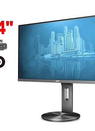 Монитор aoc i2490pxqu / 24" (1920x1080) ips / 1x hdmi, 1x dp, 1x vga, 2x audio, 4x usb 3.0 / 2x 2w / vesa 100x100