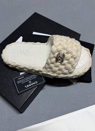 Шлепанцы chanel летние вязаные