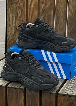 Кроссовки мужские adidas track suite pro, черные летние демисезонные весна-лето-осень замша текстиль сетка размер 41-46 новые 2003-1