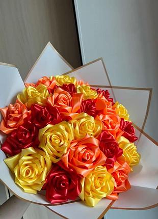 Розы из лент под заказ