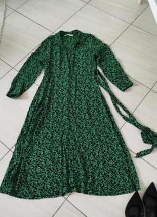 Платье зеленое с черным zara