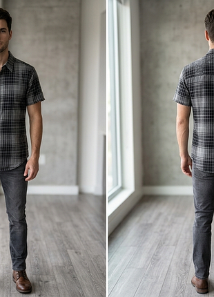 Сорочка\рубашка guess short sleeve oversize flannel shirt