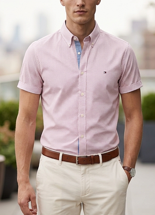 Сорочка\рубашка tommy hilfiger tamber geo print pattern slim fit shirt