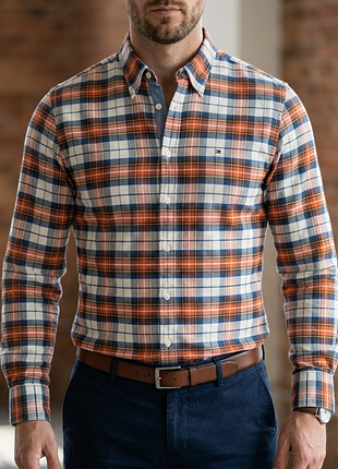 Сорочка\рубашка tommy hilfiger custom fit checked oxford shirt