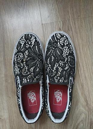 Слипоны кружево*.vans*женщи