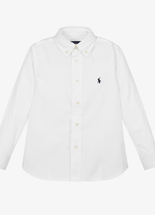 Белая фирменная рубашка ralph lauren на мальчика 8 лет