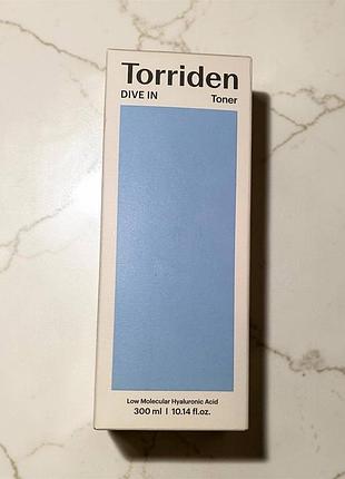 Тонер з гіалуроновою кислотою torriden dive-in low molecular hyaluronic acid toner 300ml