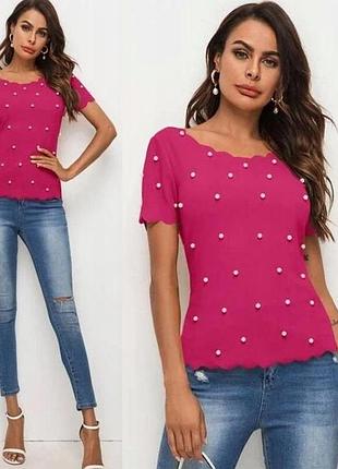 Shein. из англии.блуза с жемчужинами