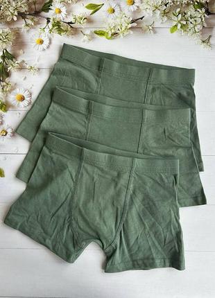 Трусики боксеры на мальчика хаки (набор 3 шт.) primark р.116 см (5-6 лет)