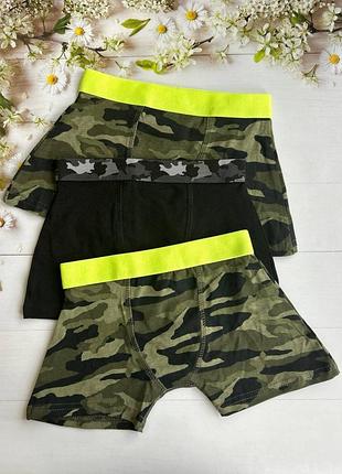 Трусики боксеры на мальчика камуфляжные (набор 3 шт.) primark р.110 см (4-5 лет)