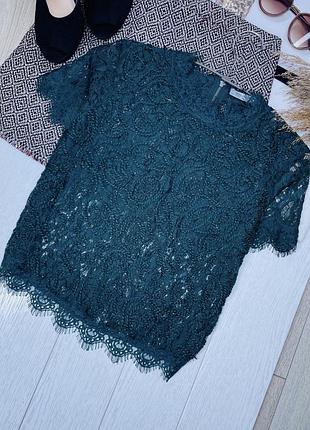 Літня блуза zara s смарагдова блуза пряма ажурна блуза мереживна блузка зара