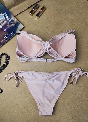 Брендовый раздельный купальник на завязках river island грудь 80 с-д
