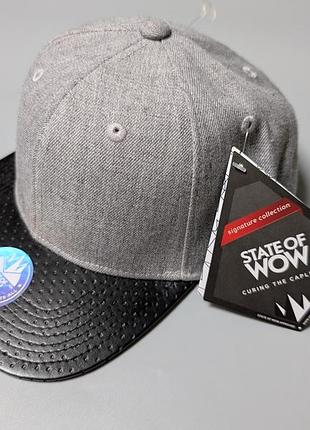 Чоловіча кепка снепбек state of wow two tone perforated snapback pu cap , данія розмір one size
