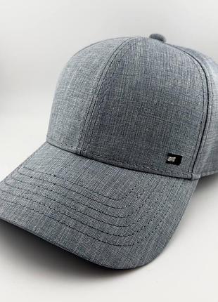 Кепка бейсболка tommy hilfiger летняя из натурального льна, серая, мужская