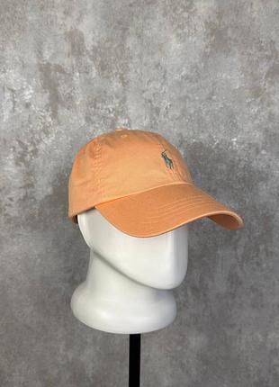 Кепка бейсболка polo ralph lauren оригинал персиковый оранжевый хлопок