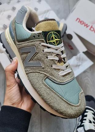 Стильные кроссовки new balance 574 stone island