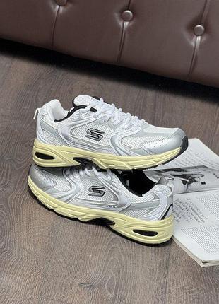 Женские кожаные кроссовки silver/beg sport