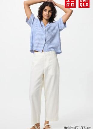 Штани з суміші льону uniqlo