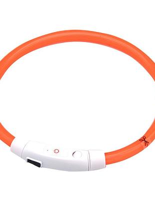 Світлодіодний led нашийник l-18 usb світний водовідштовхувальний для собак і котів orange l