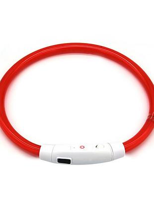 Світлодіодний led нашийник l-18 usb світний водовідштовхувальний для собак і котів red m