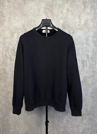Чорний чоловічий світшот stone island з ефектом вицвітання 100% бавовна розмір l