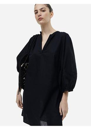 Красивое платье из смеси льна и коттона h&amp;m
