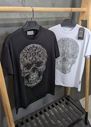 Футболка чоловіча літня літо філіп плейн philipp plein