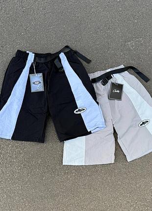 Шорти corteiz нейлонові / corteiz nylon shorts / шорти кортез унісекс xl, чорний