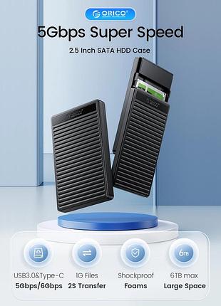Внешний карман orico pdd25c3 для hdd или ssd 2,5" usb 3.1 type-c