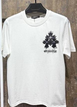 Чоловіча футболка chrome hearts з принтом premium якості, стильна та зручна модель