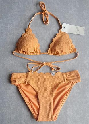 Раздельный купальник, размер s, оранжевый с люрексовой нитью, hunkemoller