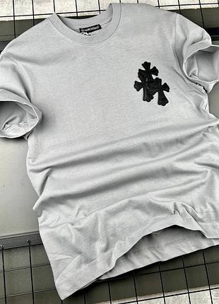 Чоловіча футболка chrome hearts з принтом premium якості, стильна та зручна модель