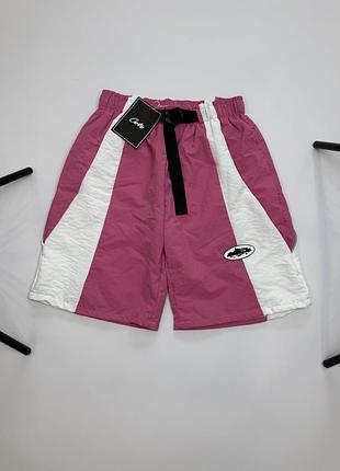 Шорти corteiz нейлонові / corteiz nylon shorts / шорти кортез унісекс m, рожевий
