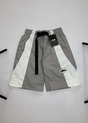 Шорты corteiz нейлоновые / corteiz nylon shorts / шорты кортез унисекс l, серый