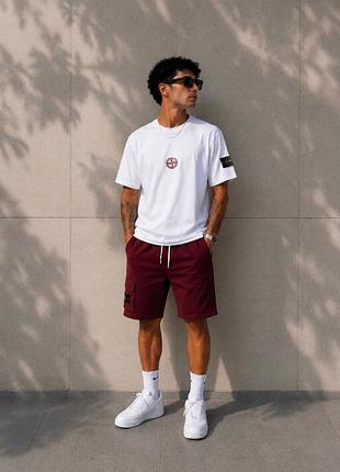 Чоловічий спортивний костюм stone island з принтом premium якості, стильна та зручна модель
