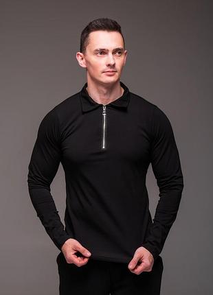 Мужская футболка polo long black