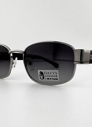 Солнцезащитные очки havvs hv68106 b polarized с поляризацией, черные в серебристой оправе