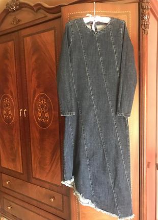 Джинсовое платье макси pull & bear 3