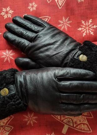 Шкіряні рукавички перчатки дубленочки ugg австралія 7,5-83 фото