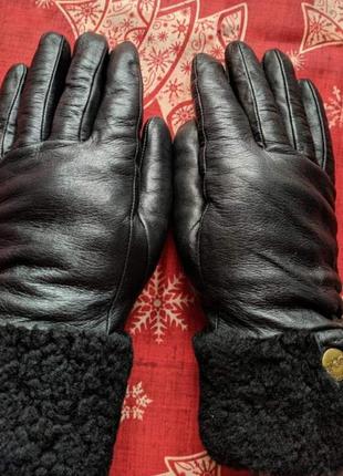 Шкіряні рукавички перчатки дубленочки ugg австралія 7,5-84 фото