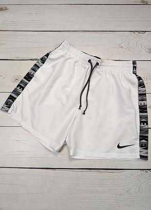 Мужские белые пляжные шорты с лампасами nike оригинал купальные шорты найк