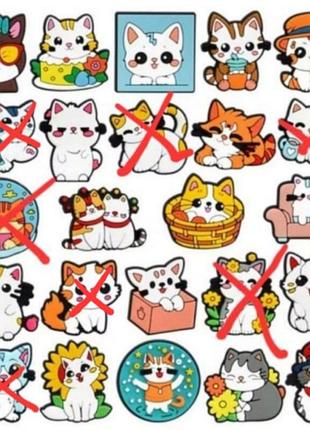 Джибитсы для кроксов сабо милые котики котика котик кот, джигитсовые для кромок котик котики кот, украшения для кроксов шармы
